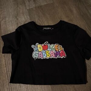 Dolce & Gabbana women’s Black Logo Graphic Tee size 38 made in Italy
